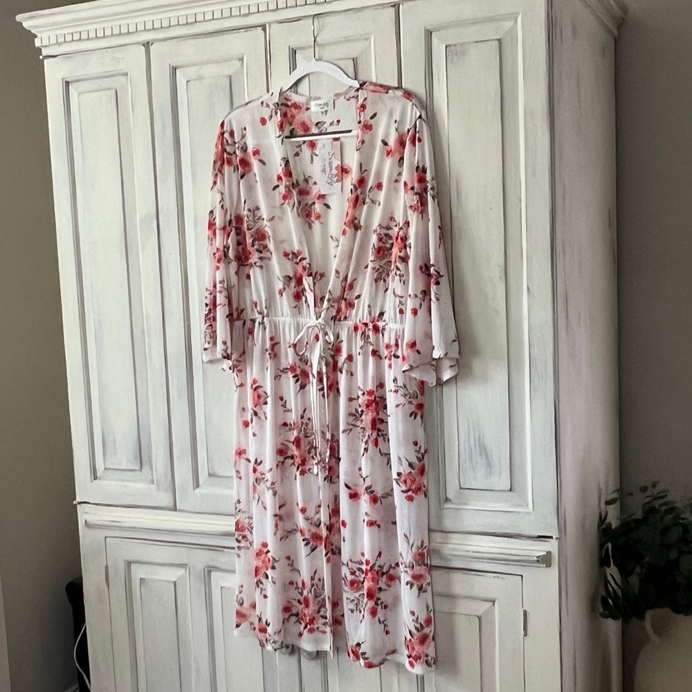 🟠NEW SIREN LILY Plus Spring/Summer Duster/Kimono in Floral Print 1X